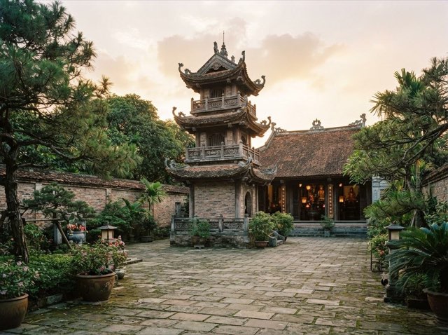 Ảnh minh họa: không gian văn hóa trước cổng chùa